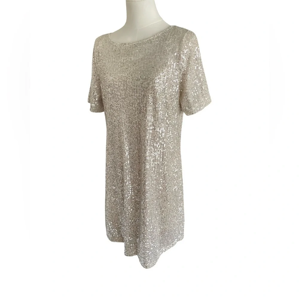7 For All Mankind Sequin Sheath Mini Dress Womens Size Medium